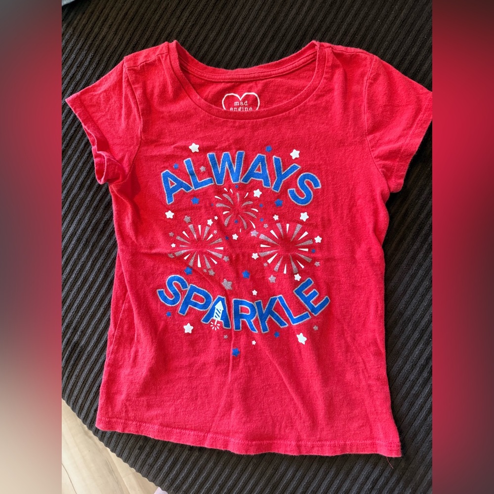 Mad Engine brand "Always Sparkle" graphic tee